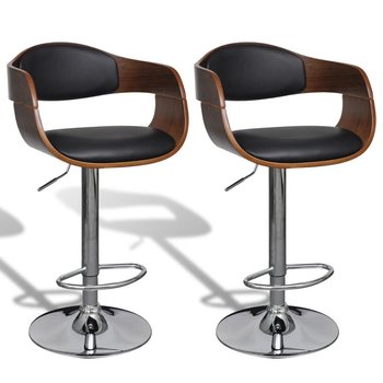Krzesła z oparciem barowe VIDAXL, brązowe, 2 szt. - vidaXL