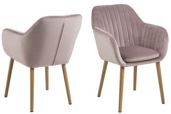 Krzesło ACTONA Emilia Velvet, różowe, 57x59x83 cm - Actona