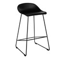 Krzesło barowe INTESI Molly Low, czarne, 46x47,5x81,5 cm - Intesi