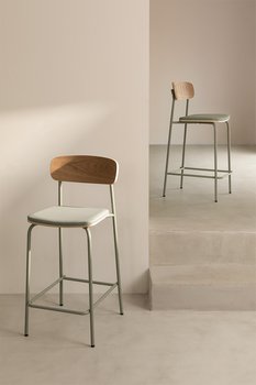 Krzesło barowe metal, ekoskóra Wipler 66,5 cm miętowe - MIA home