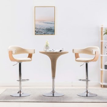 Krzesło barowe VIDAXL, kremowy, 53x48x88 cm, 2 szt. - vidaXL