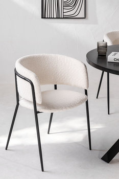 Krzesło białe teddy czarna podstawa Delta - MIA home