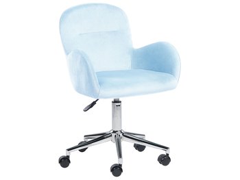 Krzesło biurowe regulowane welurowe jasnoniebieski - Beliani