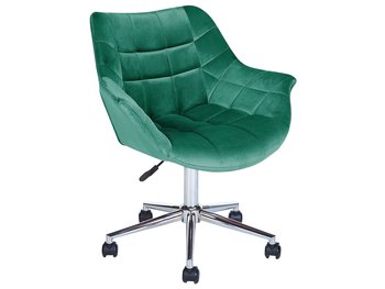 Krzesło biurowe regulowane welurowe zielone LABELL - Beliani