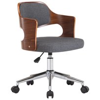 Krzesło biurowe szare, tkanina, drewno, metal 47,5 / AAALOE