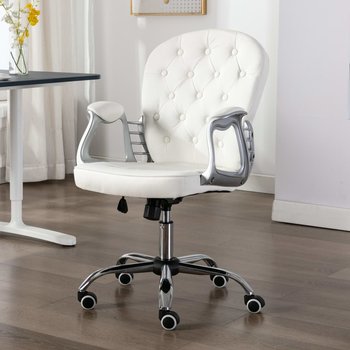 Krzesło biurowe VIDAXL, białe, 58x61x101 cm  - vidaXL
