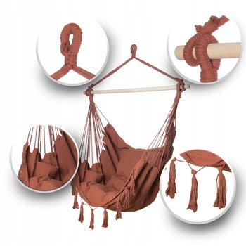 Krzesło Brazylijskie Fotel Ogrodowy Wiszący Hamak Huśtawka Rodos 2 Karmel - Kontrasto