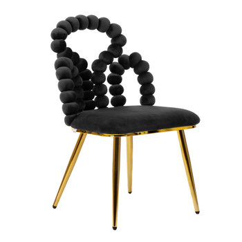 Krzesło BUBBLE BEAM welurowe czarne 56,5x52x87 cm HOMLA - Homla