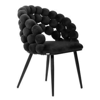 Krzesło BUBBLE welurowe czarne z bąbelkowym oparciem 57,5x61x81,7cm HOMLA - Homla