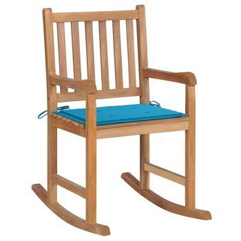 Krzesło bujane drewniane z poduszką - tekowe, nieb / AAALOE - Inny producent