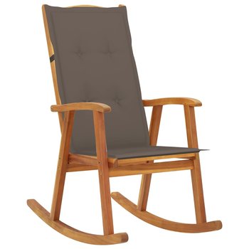 Krzesło bujane ogrodowe z poduszką, drewno akacjow - Zakito Europe