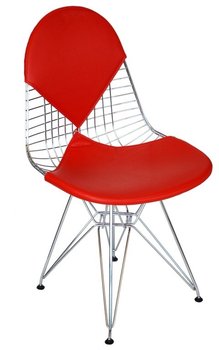Krzesło D2 DESIGN Net double, czerwono-srebrne, 87x50x52 cm - D2.DESIGN