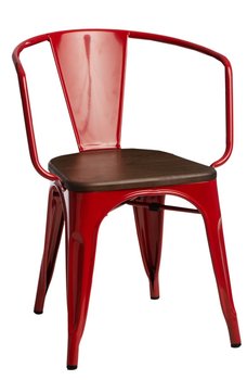 Krzesło D2 DESIGN Paris Arms Wood, czerwono-brązowe, 44x55,5x73 cm - D2.DESIGN