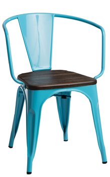 Krzesło D2 DESIGN Paris Arms Wood, niebiesko-ciemnobrązowy, 44x55,5x73 cm - D2.DESIGN
