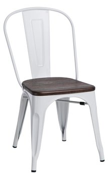 Krzesło D2 DESIGN Paris Wood, biało-ciemnobrązowe, 42x44x84 cm - D2.DESIGN
