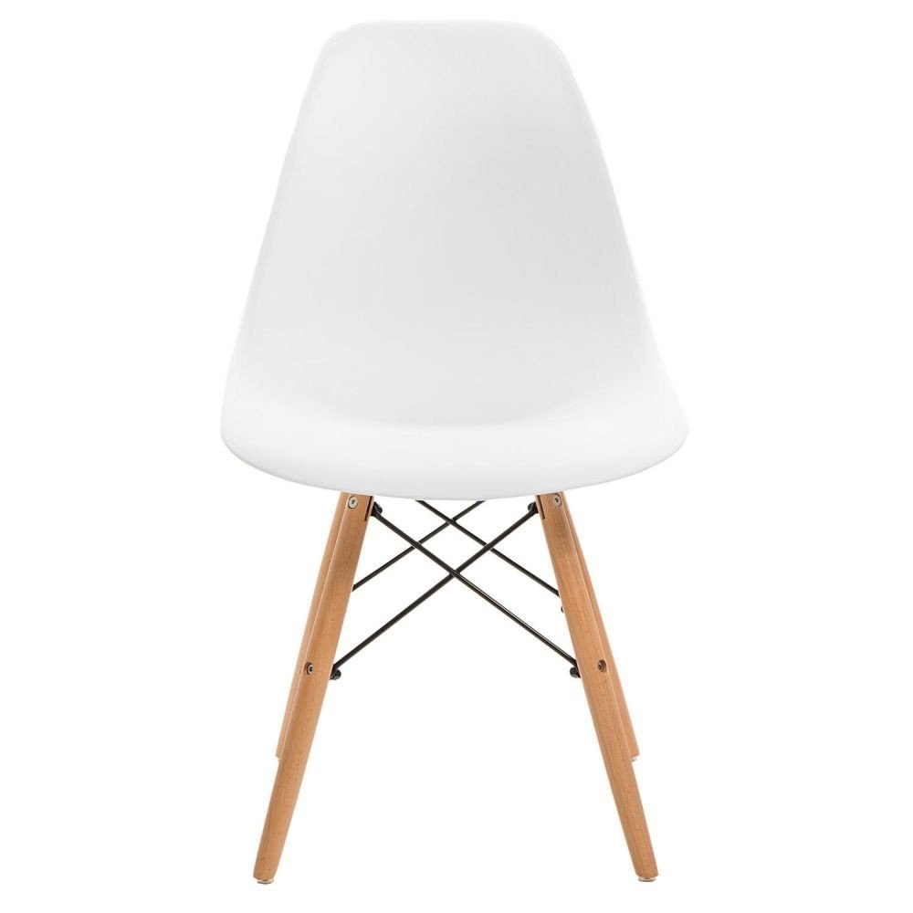 Zdjęcia - Krzesło  DEKORACJADOMU Simplet, biało-jasnobrązowe, 80,5x46,5x52,5 cm