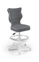 Krzesło do biurka z podnóżkiem, Entelo, Petit Jasmine 33 WK+P, kolor szaro-biały, rozmiar 4  - ENTELO