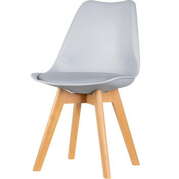 Krzesło do jadalni nowoczesne ekoskóra szare Sara - JANA