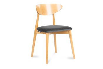 Krzesło drewniane dąb szary welur RABI - Konsimo