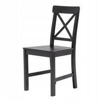 Krzesło drewniane kuchenne jadalni salonu czarne sosnowe solidne stabilne