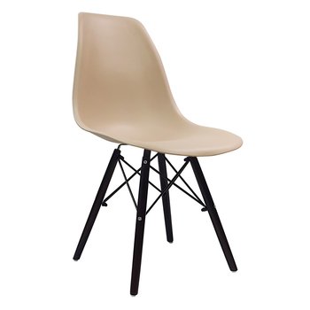 Krzesło DSW Milano beżowe, nogi czarne - BMDesign