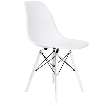 Krzesło DSW Milano białe, nogi białe - BMDesign