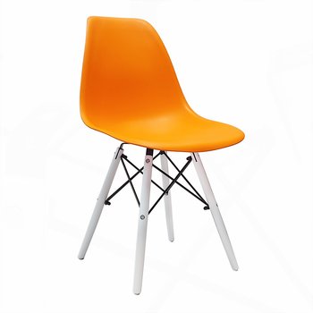 Krzesło DSW Milano pomarańczowe, nogi białe - BMDesign