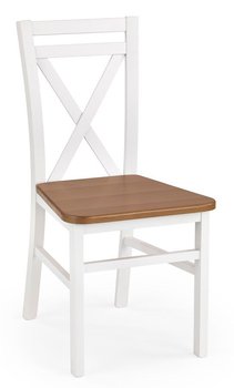 Krzesło ELIOR Dario, biało-brązowe, 90x49x45 cm - Elior