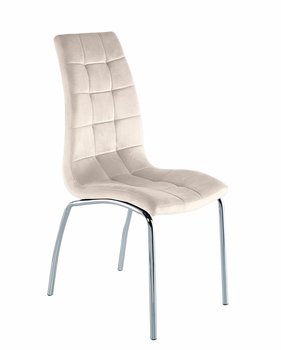 Krzesło Ezara Velvet beżowe/srebrne nogi - Intesi