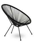 Krzesło fotel ogrodowy żyłkowe meble technoratan # ACAPULCO BLACK - HOME SELECT