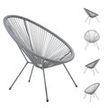 Krzesło fotel ogrodowy żyłkowe meble technoratan # ACAPULCO GREY - HOME SELECT