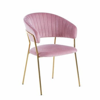 Krzesło Glamour velvet różowe/ złote - Intesi