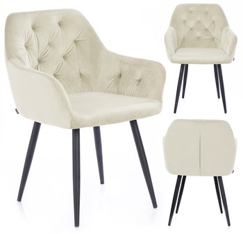Krzesło HOMEDE Argento, kremowo-czarne, 42x55x85 cm - FLHF
