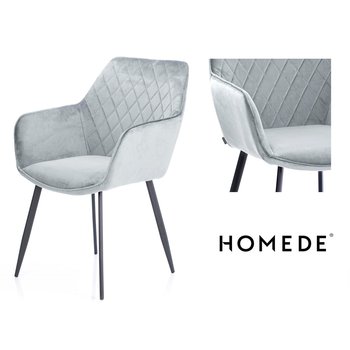 Krzesło HOMEDE Vialli, srebrne, 42x55x85 cm - Homede