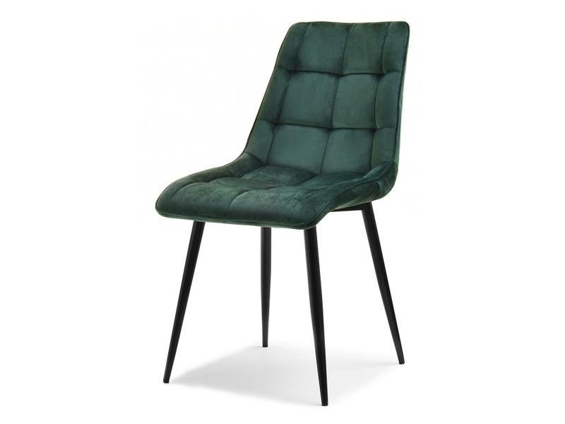 Zdjęcia - Krzesło  hugo zielony welur, podstawa czarny