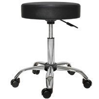 Krzesło Kosmetyczne Na Kółkach Z Regulowaną Wysokością-Czarne