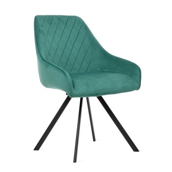 Krzesło LAURENT welurowe obrotowe zielone 61x57x84 cm HOMLA - Homla