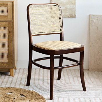 Krzesło LEGNO rattanowe brązowe 49x45x83 cm vintage HOMLA - Homla