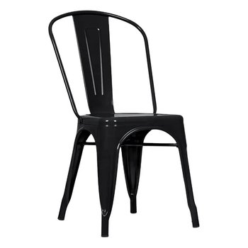 Krzesło metalowe ogrodowe retro mocne czarne 30,4x30,5x85 - BEGRYF