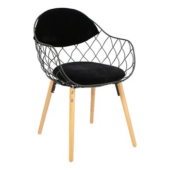 Krzesło MIA HOME Cage, czarne, 53x59x80 cm - MIA home