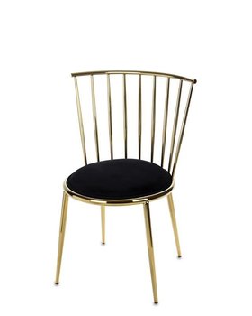 Krzesło MIA HOME Carlito, czarno-złote, 45x47x81 cm - MIA home