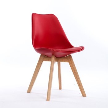 Krzesło MIA HOME Nord oak, czerwone, 83x41x49 cm - MIA home