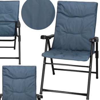 Krzesło na plaże, wędkarskie składane krzesełko kempingowe niebieskie - Springos