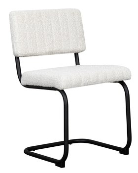 Krzesło na płozach Siterize białe w tkaninie boucle białe - Selsey