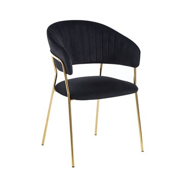 Krzesło na złotych nogach tapicerowane czarne K4-ZA - Inny producent