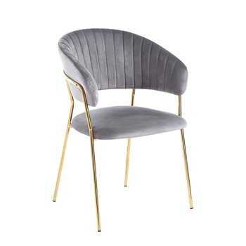 Krzesło na złotych nogach tapicerowane szare K4-ZA - Inny producent