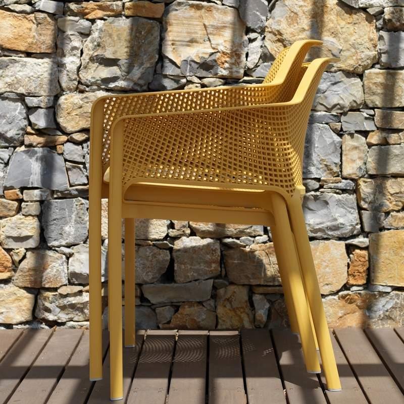 Krzesło NARDI Net, żółte, 80x60x8 cm