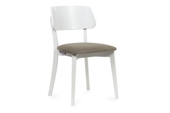 Krzesło nowoczesne białe drewniane beż VINIS - Konsimo