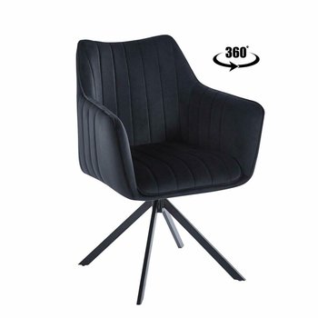 Krzesło obrotowe Adrienne Velvet czarne - Intesi