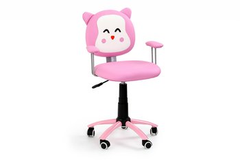 Krzesło obrotowe do biurka dla dziewczynki z podłokietnikami różowe BRIGI - Konsimo